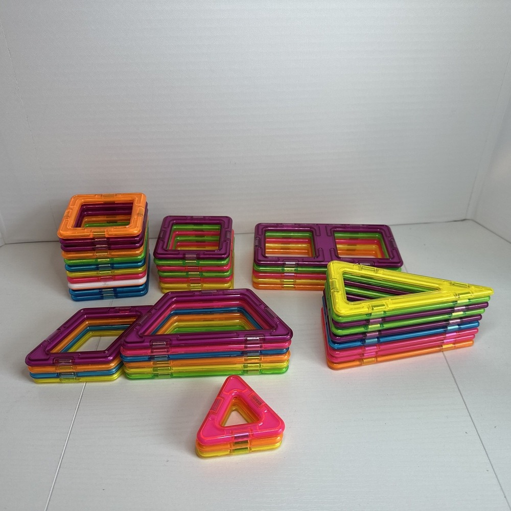 Lot 45 Magformers Magnetic Building Shapes Tiles Stem Building Toys Games